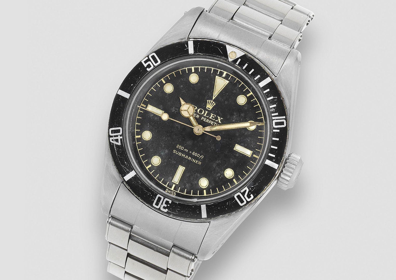 The reference 6538, one of the Submariners worn by Sean Connery's Bond. Image courtesy of Bonhams