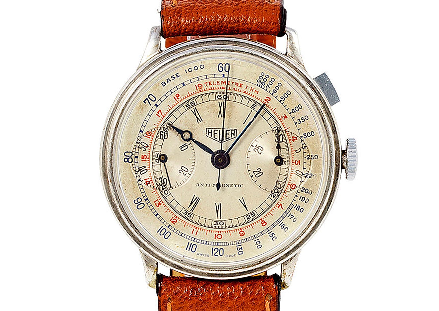 A 1930s Heuer chronograph, a complication it excelled in. Image courtesy of Bonhams