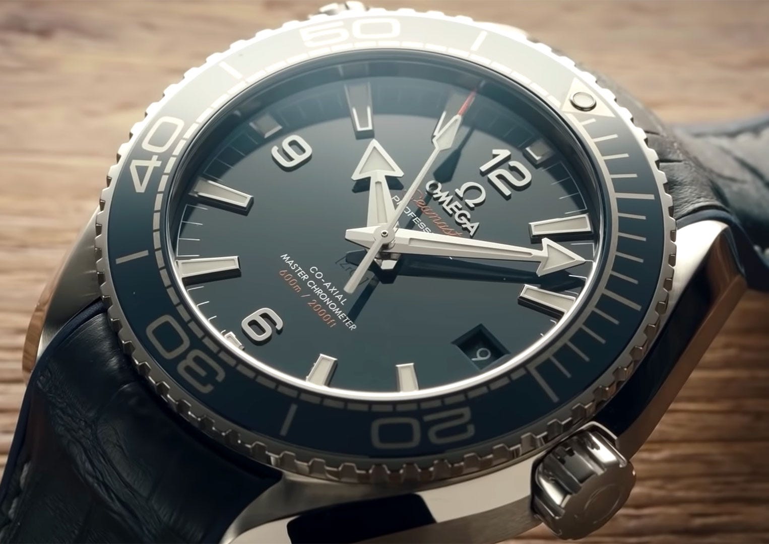 The Planet Ocean is Omega's take on the professional dive watch. At 600M of water resistance, the Planet Ocean is considered the big brother of the popular Seamaster
